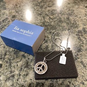 Lia Sophia peace sign necklace